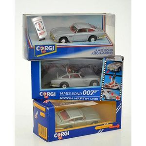 Three James Bond 007 Corgi models, including Aston Martin DB5;…