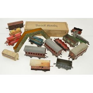 A large collection of train rolling stock, including Hornby and…