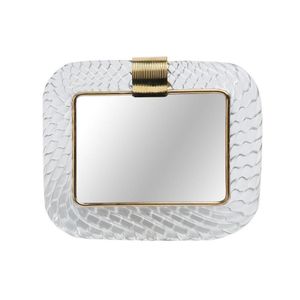 A clear Venini glass and gilt metal photograph frame, Italian,…