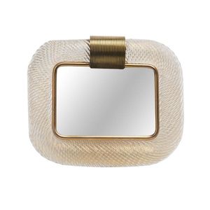 A gold speckled Venini glass and gilt metal photograph frame,…