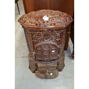 Antique French enamelled and cast iron stove/ room heater, of…