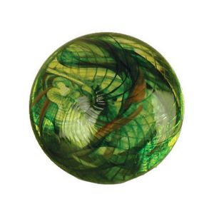 A Peter Raos 'Koru Series' paperweight, in green glass, signed…