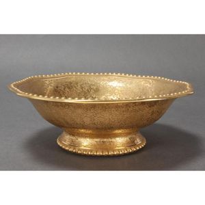 Rosenthal gold plated pedestal dish, with scalloped and beaded…