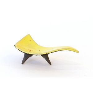 Yellow and Red Raku Tray - New Zealand Potters & Themes - Ceramics