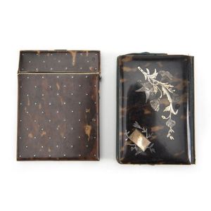 Two Victorian pique tortoiseshell cases, 19th century, the…