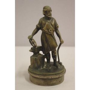Early Vulcan lorry radiator cap, with blacksmith mascot, 14 cm…