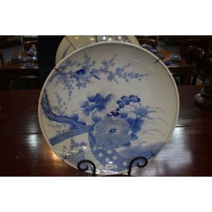 A 19th century Japanese blue and white porcelain charger