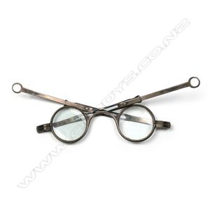 A pair of George III silver framed spectacles, adjustable…