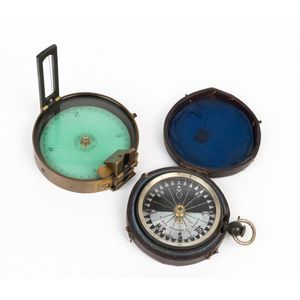 Two pocket compasses, English, mid 19th century, one brass…