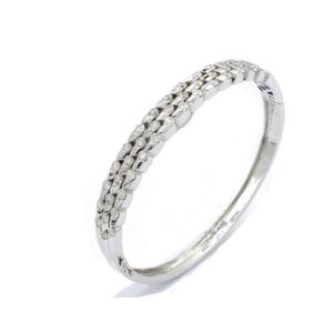 Troy O'Brien Three Row Diamond Bangle in 18ct White Gold - Bracelets ...