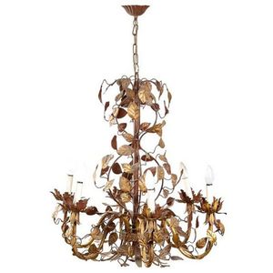 An Italian hand-crafted solid brass chandelier, Six-light…