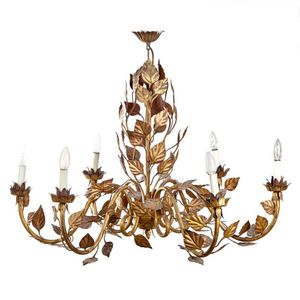 An Italian hand-crafted solid brass chandelier, Six-light…