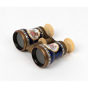 French gilt and enamel opera glasses, 20th century a pair of…