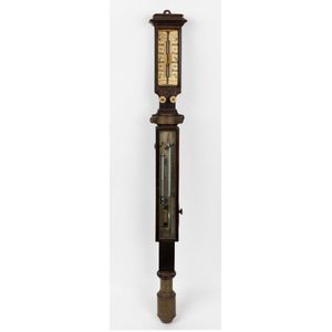 An antique rosewood marine barometer, 19th century, Whyte…