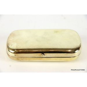 A Russian silver gilt cigar box, Moscow 1878, with maker's mark…