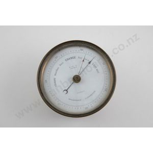 Holosteric barometer by Heath circular with ring handle, brass…