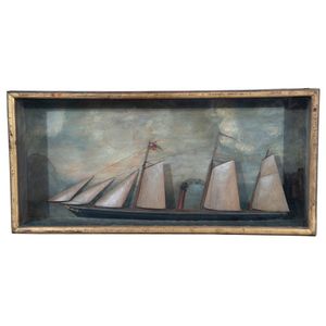 Mid 19th century sailor made model of a steamship with a…