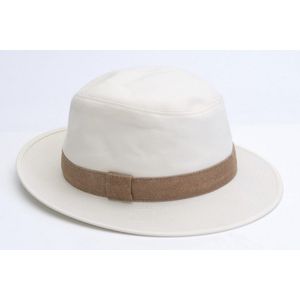 A hat by Hermes, styled in cream linen blend with tan leather&hellip;
