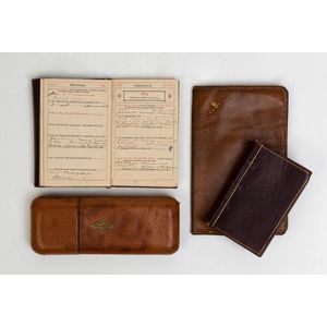 A collection of antique gentlemans travel accessories,…