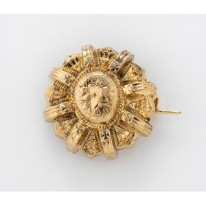 Antique 18ct Yellow Gold Target Brooch, 19th Century, 2.5cm - Brooches ...