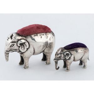 Top Victorian Style Collectable Standing Elephant Pin Cushion 925 Sterling Silver Sewing Needle