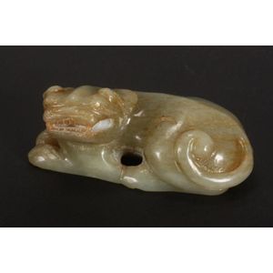 Resting Mythical Creature Jade Carving - Jade - Oriental