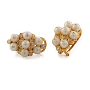 Antique and designer diamond and pearl earrings - price guide and