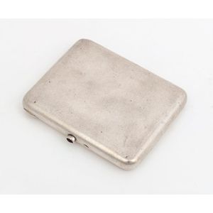 An antique Russian silver cigarette case with ruby clasp,…