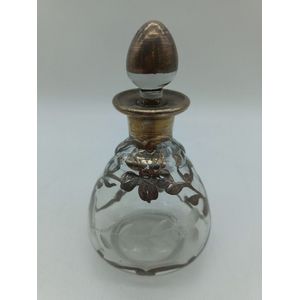 Italian silver overlaid perfume bottle, etched and silvered&hellip;