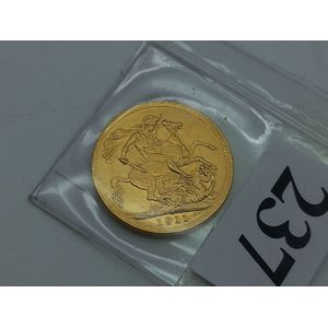Solid gold full sovereign, 1911 Melbourne mint mark, Edward VII…