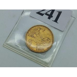 Solid gold half sovereign, 1909 Melbourne mint, Edward VII and…