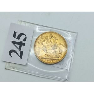 Solid gold full sovereign, 1905 Perth mint mark, Edward VII and…