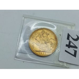 Solid gold full sovereign, 1906 Melbourne mint mark, Edward VII…