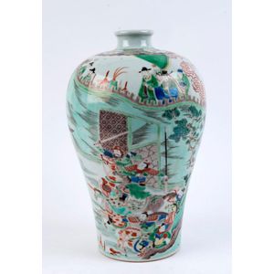 A Chinese Meiping famille verte porcelain vase with battle&hellip;