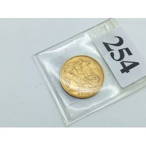 Solid gold half sovereign, 1914 Edward VII and St. George, 22ct