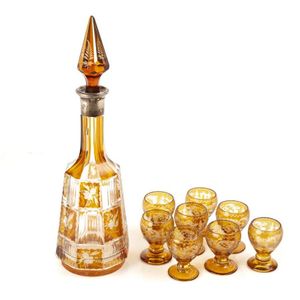 Collection of six Bohemian crystal glasses, made in the 19th century