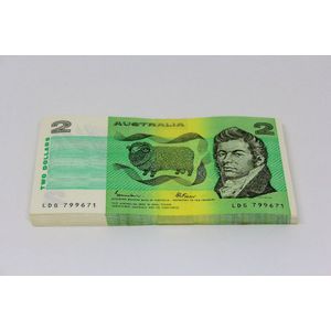 Uncirculated Australian Reserve bank issue $2 Bank notes, in…