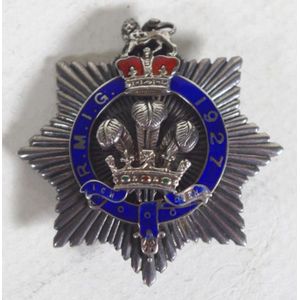 1927 Prince of Wales RMIG silver insignia badge, enamel and…