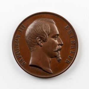 France - 1855 Napoleon II, Exposition Universelle, copper medal…