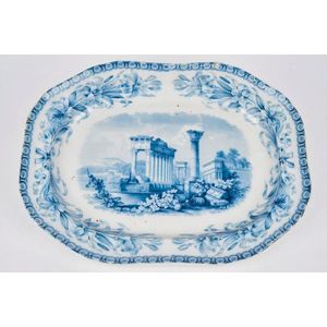 Copeland and Spode, large blue and white porcelain meat platter,&hellip;