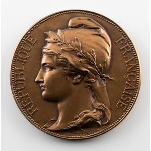 France: National Assembly 1885 bronze medal by Max Bourgeois…