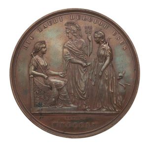 Bronze medal, (72 mm, 176g.) Obverse, personification of…