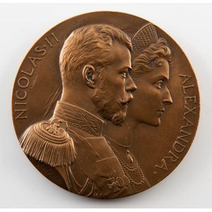 France/Russia: Nicholas & Alexandra visit Paris, 1896 bronze…