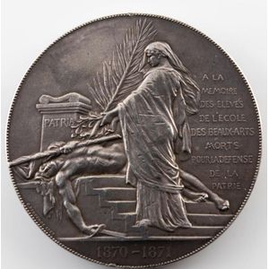 Siege of Paris: Bronze medal by Chaplain (74 mm, 187g) Obverse:…