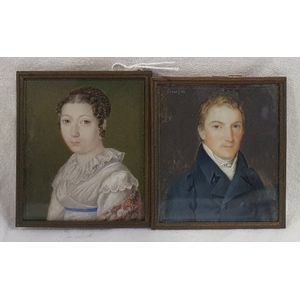 A pair of Georgian miniature portraits, signed and dated to one…