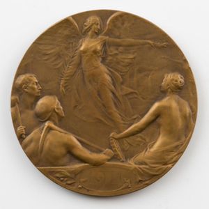 Exposition Internationale, De Liege, 1930. Two medals by J.…