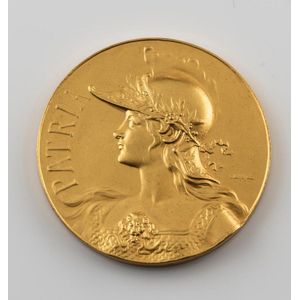 Three medals Concours Exposition Nice, 1907, a gilt copper…