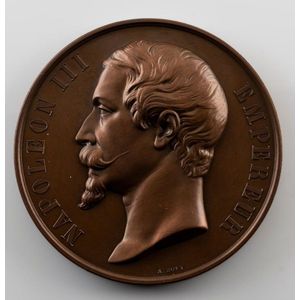 Napoleon III copper award medal by Caque & Oudine; engraved on…