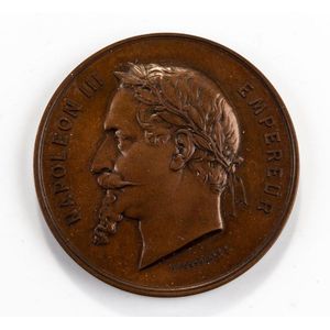 Cie'. Accompanied by two additional Napoleon III silver medals…