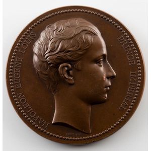 Napoleon Eugene Louis Prince Imperial bronze medal by Barre.…